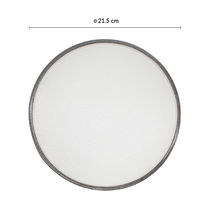 Plato Coupe C/Borde 21.5 cm Basalto Blanco Arrecife