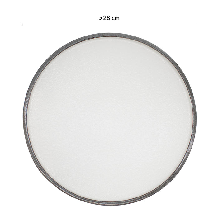 Plato Coupe C/Borde 28 cm Basalto Blanco Arrecife