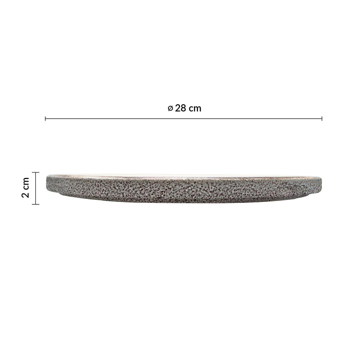 Plato Coupe C/Borde 28 cm Basalto Blanco Arrecife