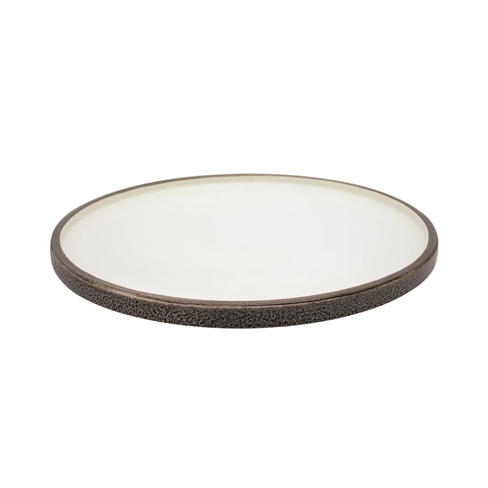 Plato Coupe C/Borde 28 cm Basalto Blanco Arrecife