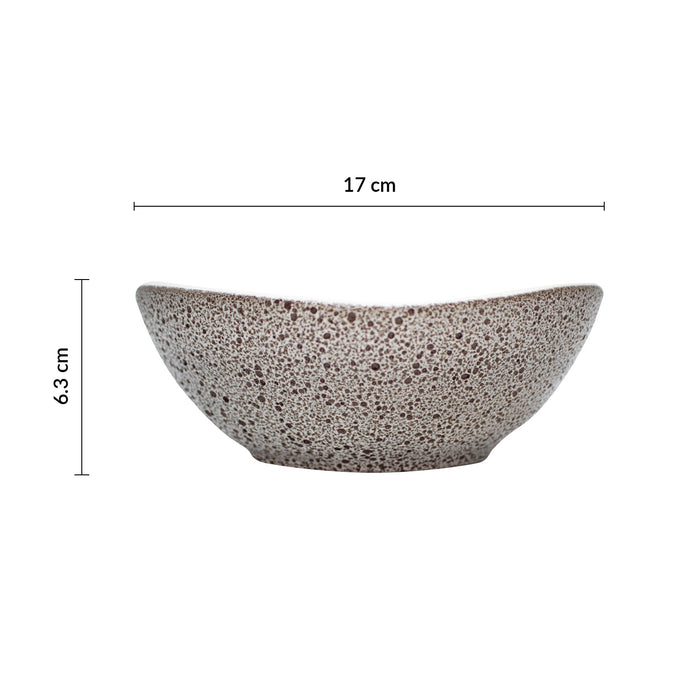Bowl Asimétrico 11 Oz (326ml) 17x13 cm Basalto Blanco Arrecife