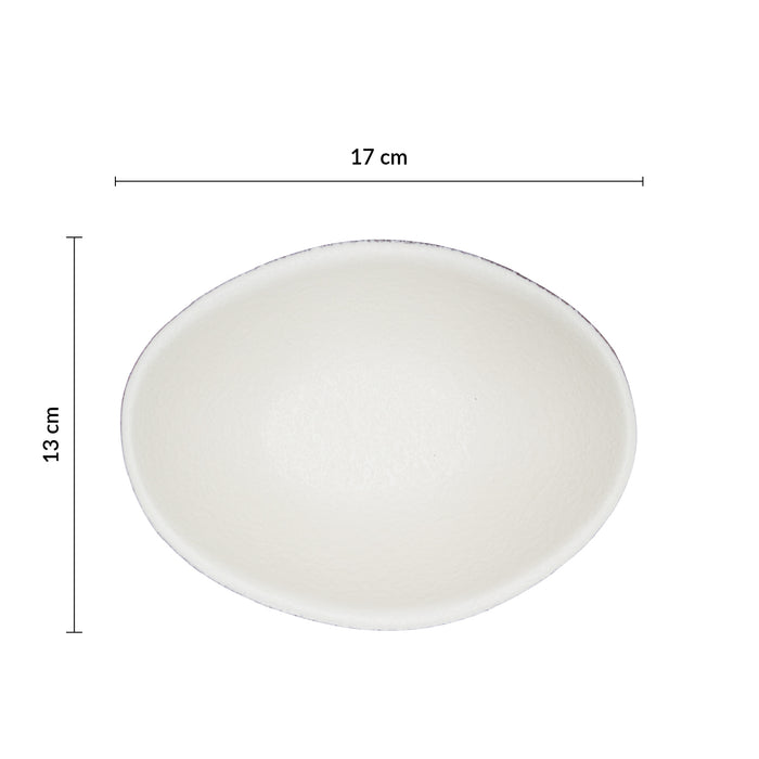 Bowl Asimétrico 11 Oz (326ml) 17x13 cm Basalto Blanco Arrecife