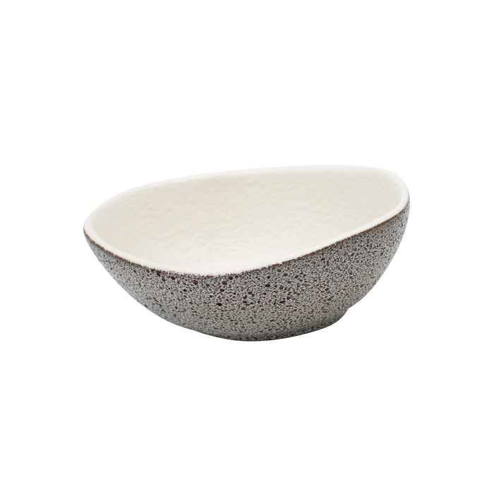 Bowl Asimétrico 11 Oz (326ml) 17x13 cm Basalto Blanco Arrecife
