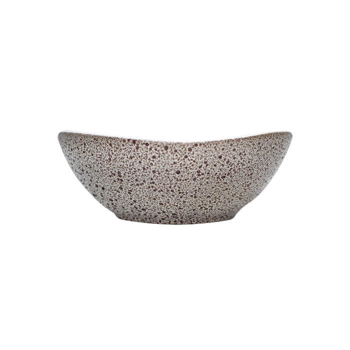 Bowl Asimétrico 11 Oz (326ml) 17x13 cm Basalto Blanco Arrecife