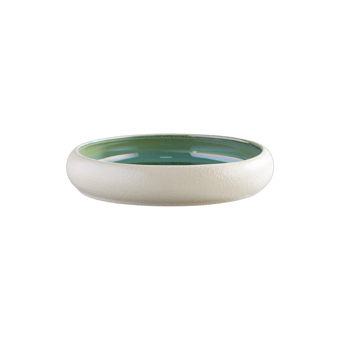 Plato Borde Alto 21 cm Verde Metalizado Origen