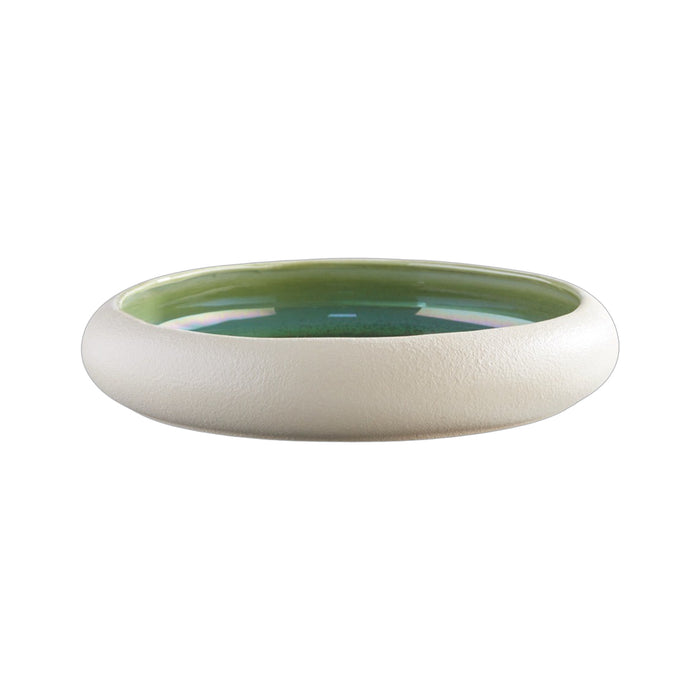 Plato Borde Alto 26 cm Verde Metalizado Origen