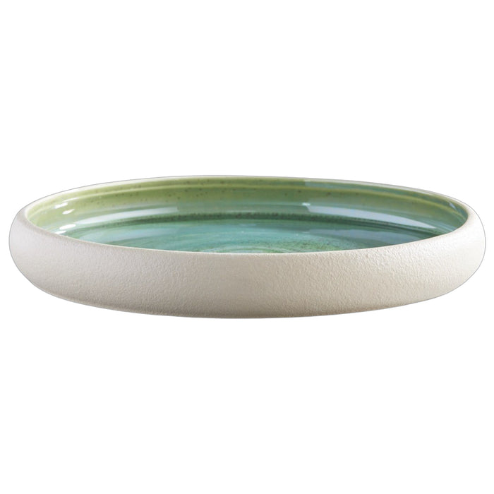 Plato Borde Alto 30 cm Verde Metalizado Origen