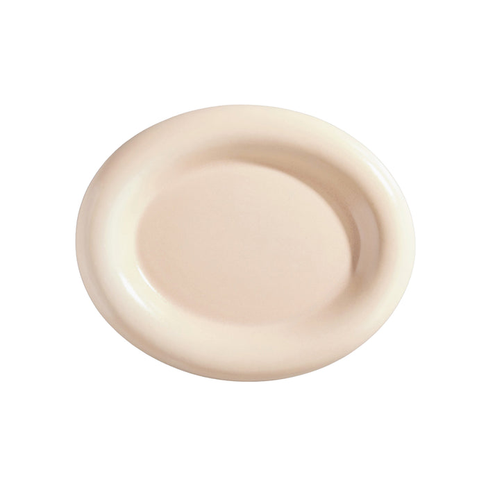 Plato Ovalado Borde 19x15.5 cm Crema Satinado Eterea