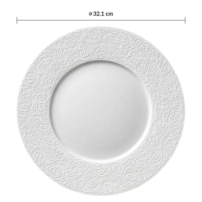 Plato Trinche 32.1 cm Porcelana Blanca Couture