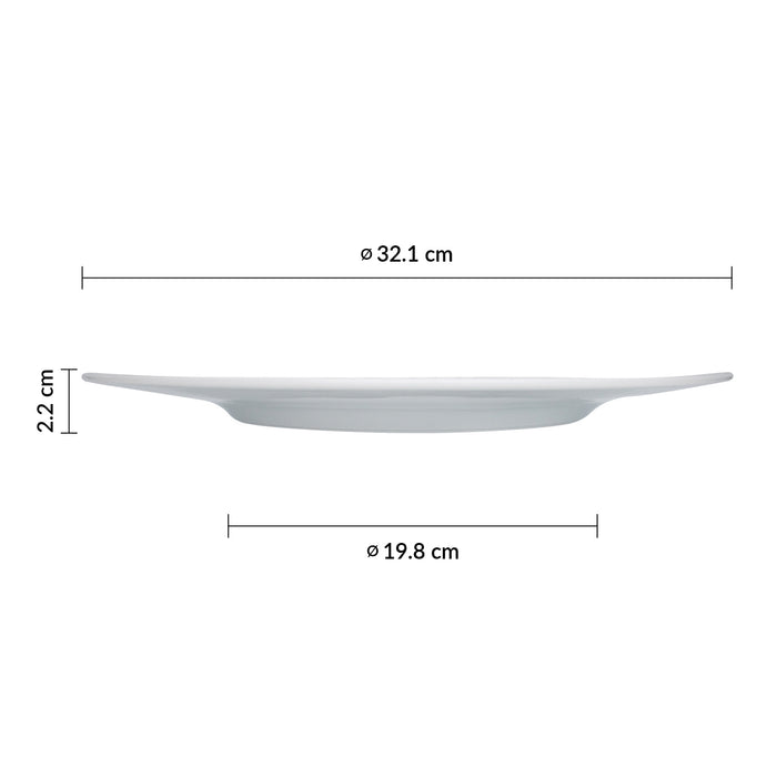 Plato Trinche 32.1 cm Porcelana Blanca Couture