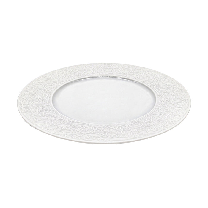 Plato Trinche 32.1 cm Porcelana Blanca Couture