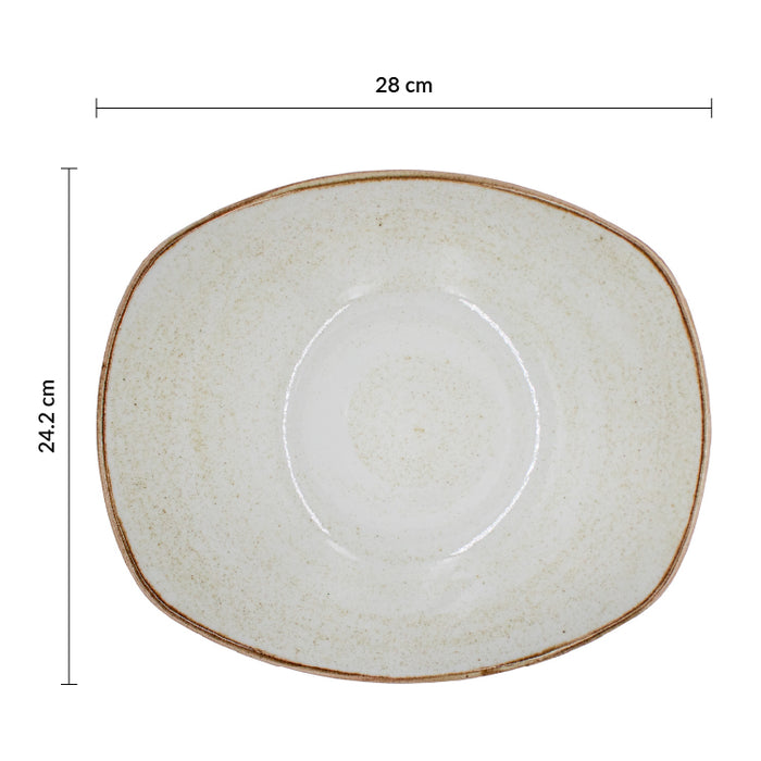 Bowl Cuadrado 33 Oz (974ml) Beige Artisan