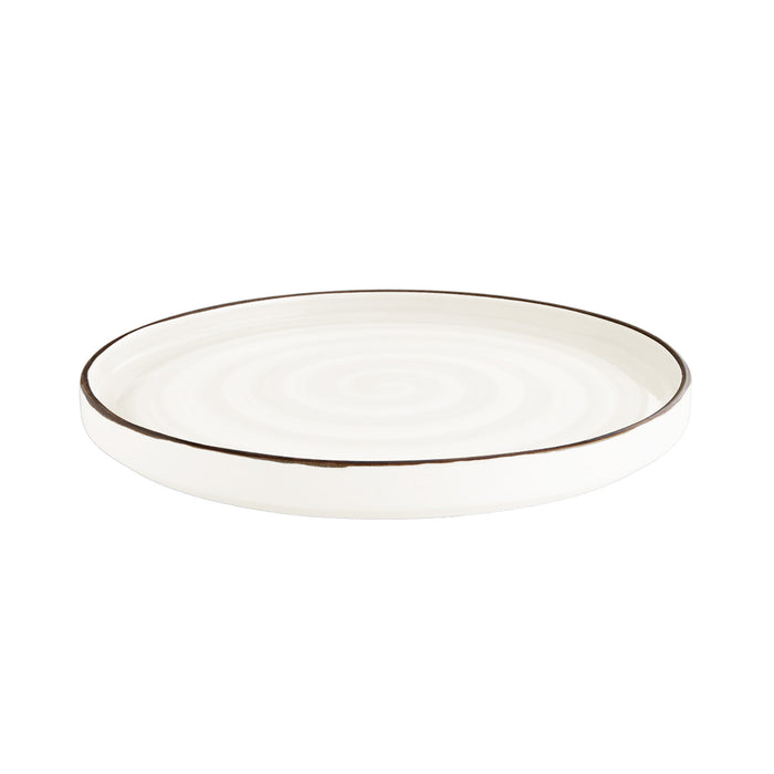 Plato C/Borde Alto 28 cm Beige Artisan