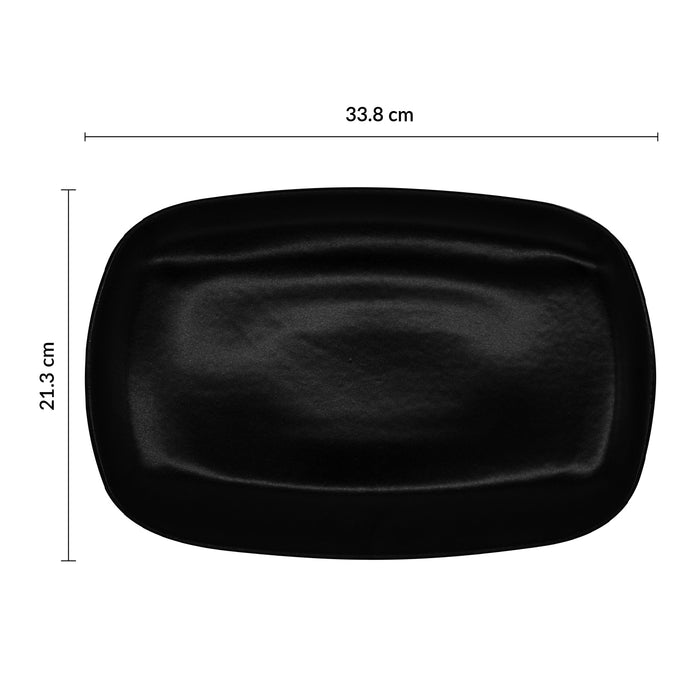 Charola Rectangular 33.8x21.3 cm Negro Pluton Cosmos