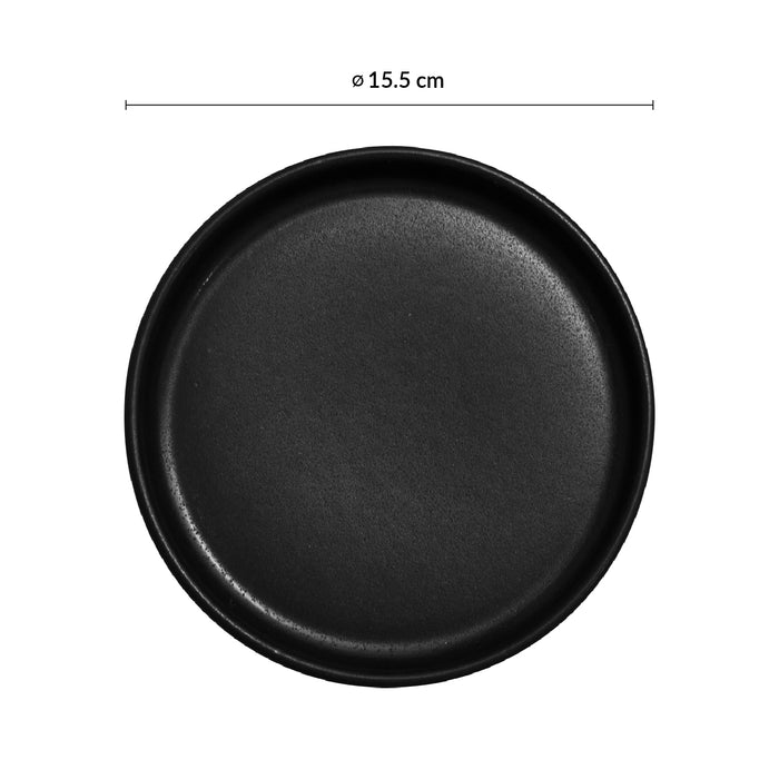 Plato Trinche con Borde Alto Apilable 15.5 cm Negro Pluton Rustic