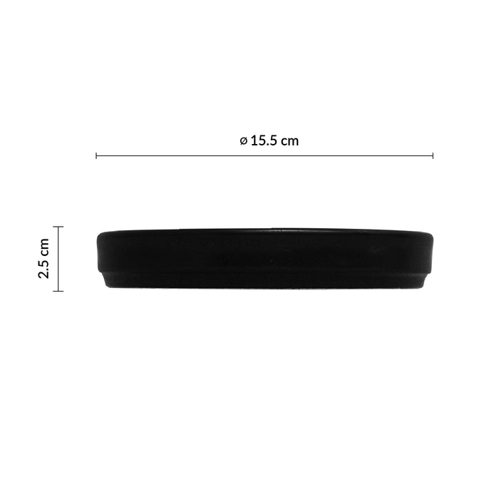 Plato Trinche con Borde Alto Apilable 15.5 cm Negro Pluton Rustic