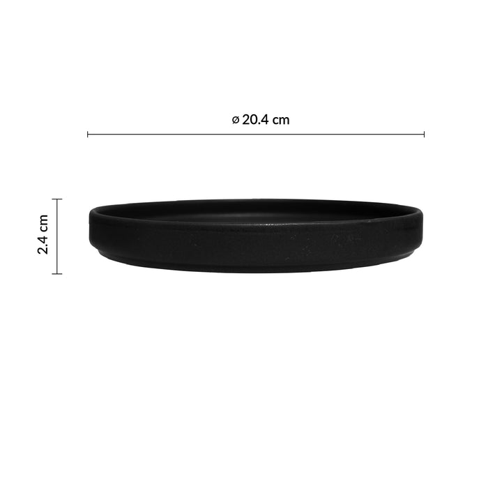 Plato Trinche con Borde Alto Apilable 20.4 cm Negro Pluton Rustic