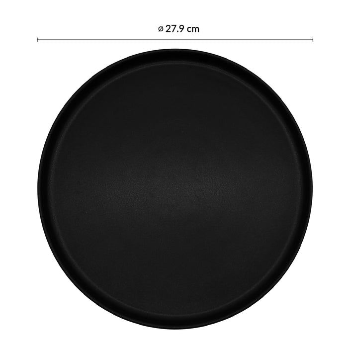 Plato Trinche con Borde Alto Apilable 27.9 cm Negro Pluton Rustic