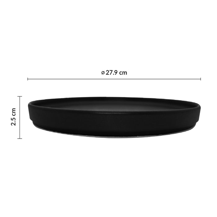 Plato Trinche con Borde Alto Apilable 27.9 cm Negro Pluton Rustic