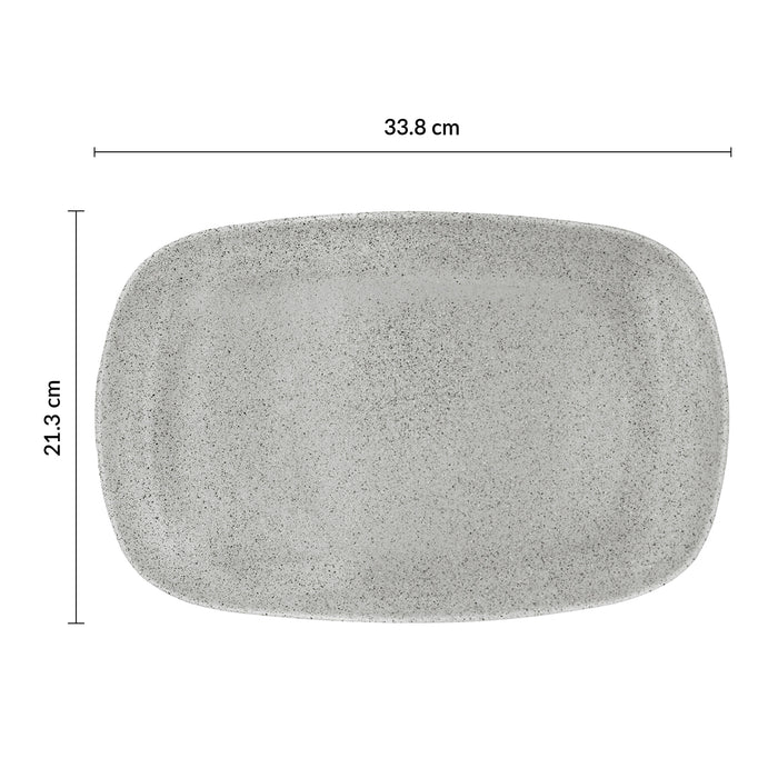 Charola Rectangular 33.8 X 21.3 Cm Gris Moon Cosmos
