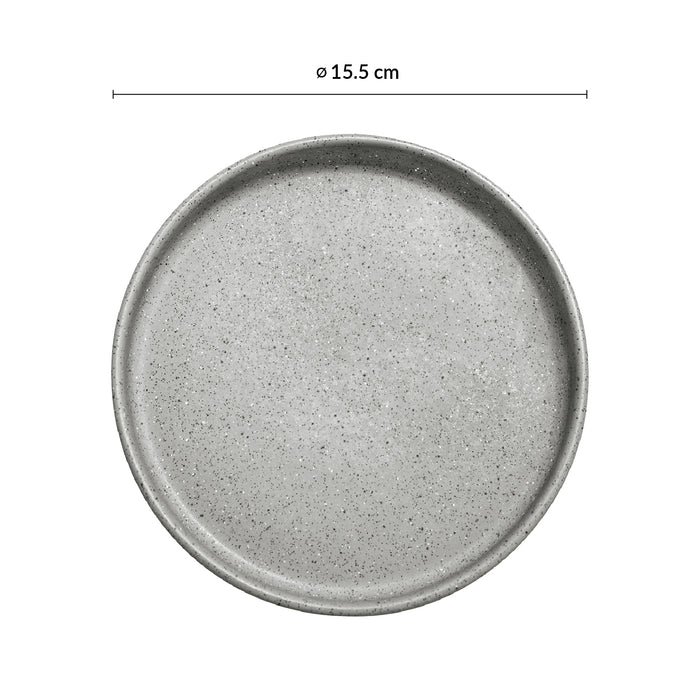 Plato Trinche con Borde Alto Apilable 15.5 cm Gris Moon Rustic