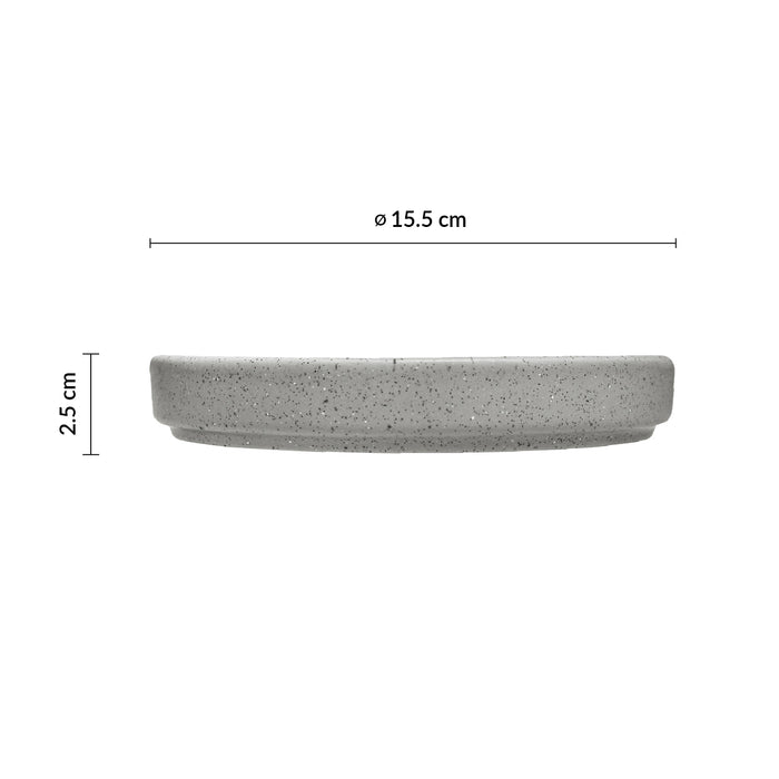 Plato Trinche con Borde Alto Apilable 15.5 cm Gris Moon Rustic