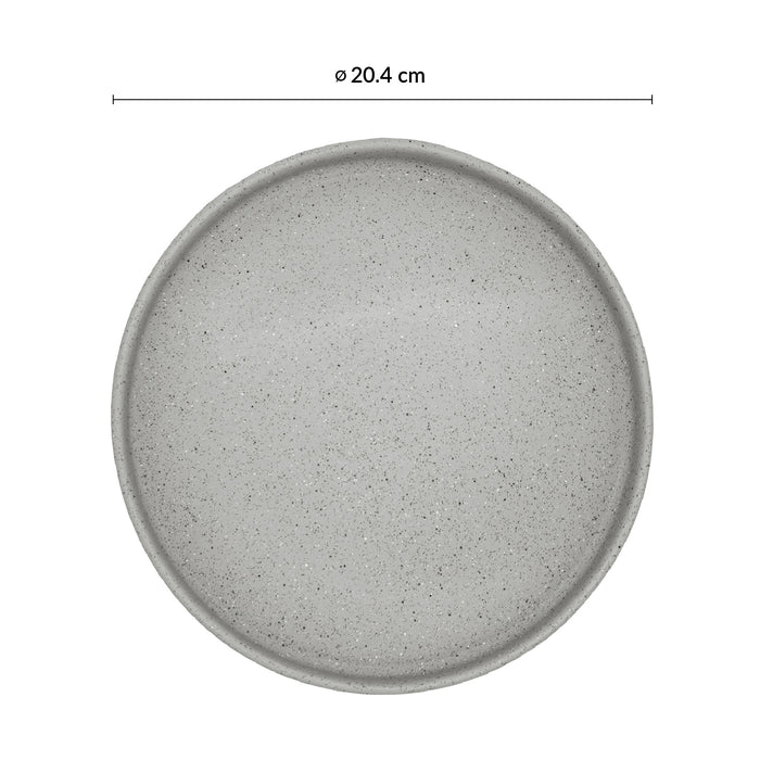 Plato Trinche con Borde Alto Apilable 20.4 cm Gris Moon Rustic