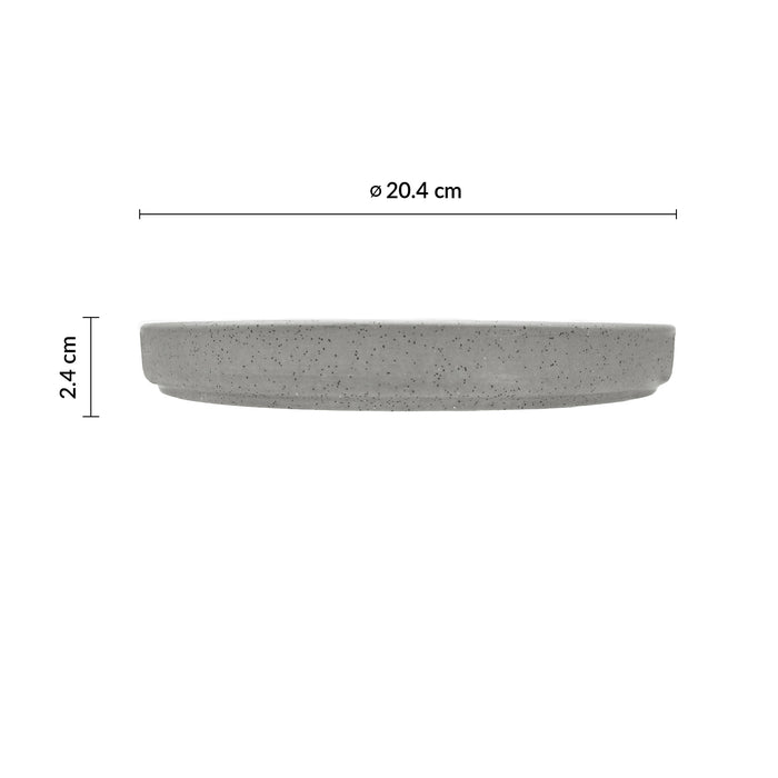 Plato Trinche con Borde Alto Apilable 20.4 cm Gris Moon Rustic