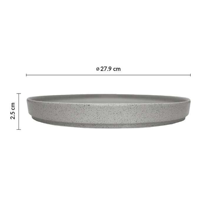 Plato Trinche con Borde Alto Apilable 27.9 cm Gris Moon Rustic