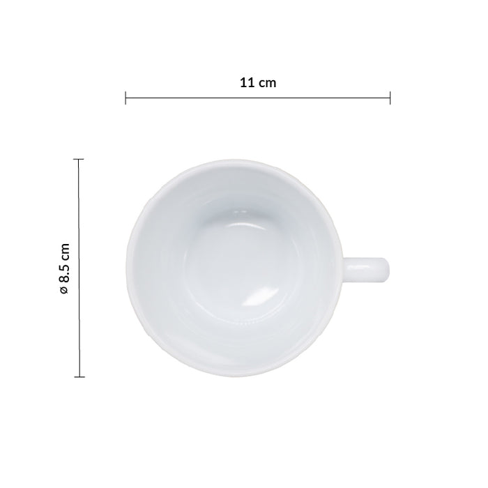 Taza Café Apilable 7 3/8 Oz (217ml) Vidrio Blanco Careware