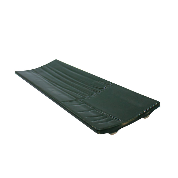 Charola Rectangular 35.5x11.5 cm Verde Brillante Midori Uni