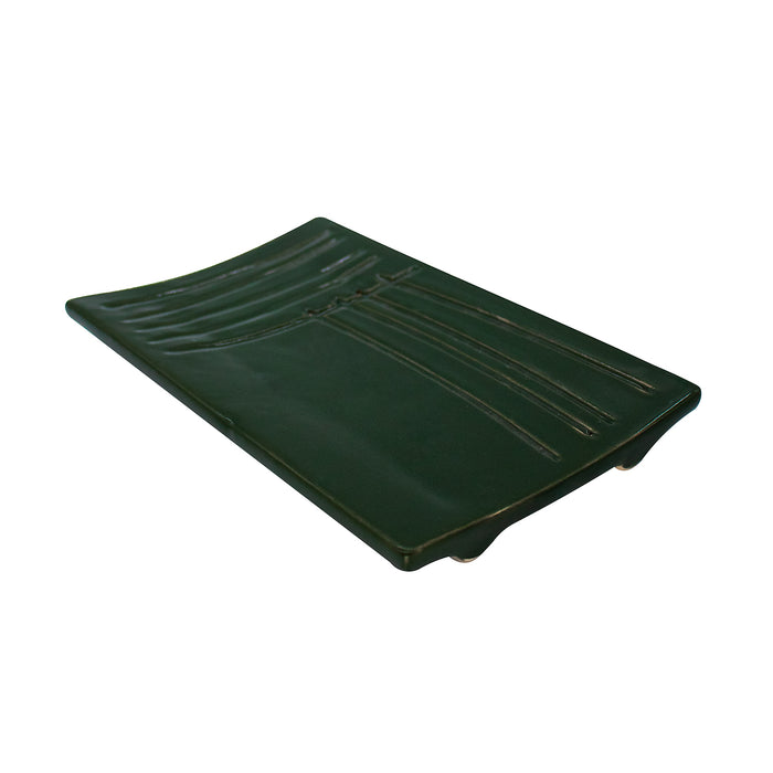 Charola Rectangular 20x11.5 cm Verde Brillante Midori Uni