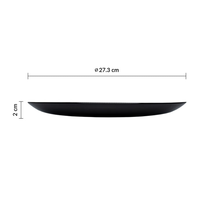 Plato Coupe 27.3 cm Vidrio Templado Opal Negro Evolutions