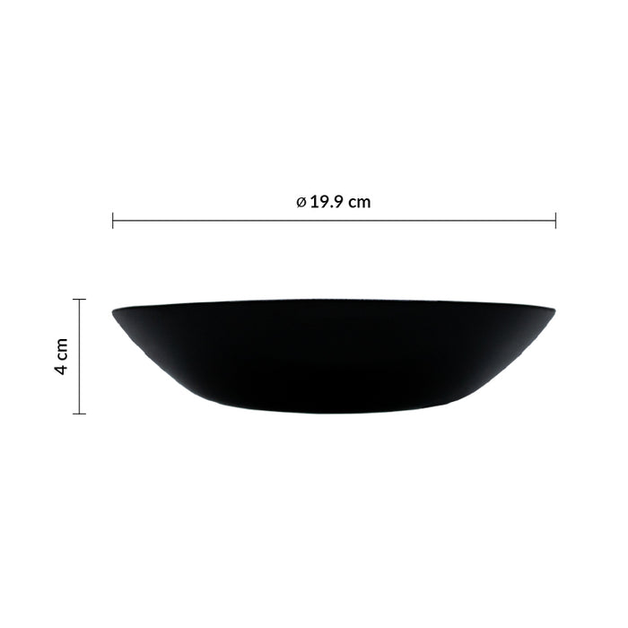 Plato Sopa 26 1/4 Oz (776ml) 19.9 cm Vidrio Templado Opal Negro Evolutions