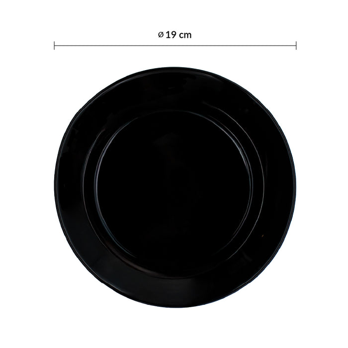 Plato Coupe 19 cm Vidrio Templado Opal Negro Evolutions