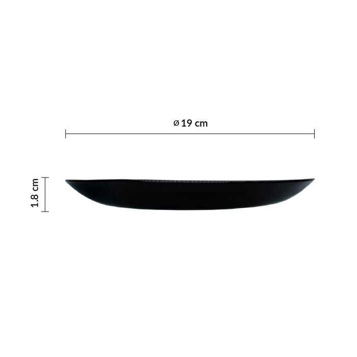 Plato Coupe 19 cm Vidrio Templado Opal Negro Evolutions