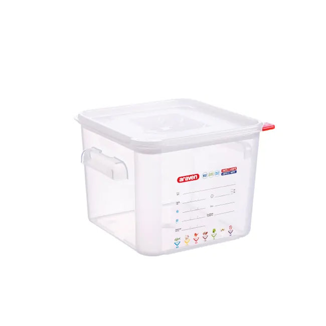 Contenedor Cuadrado C/Tapa Hermetica 6Lt Polipropileno Transparente