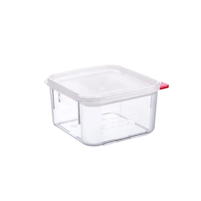 Contenedor Cuadrado C/Tapa Hermetica 2Lt Policarbonato Transparente