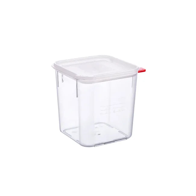 Contenedor Cuadrado C/Tapa Hermetica 4Lt Policarbonato Transparente