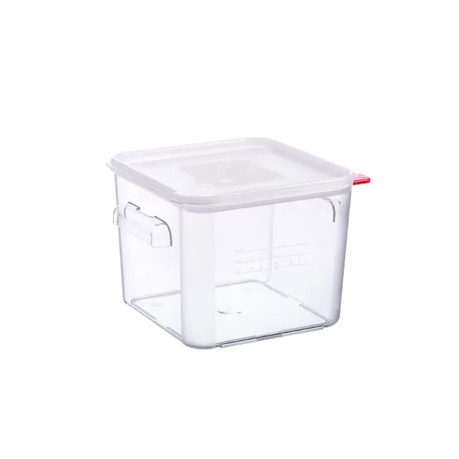 Contenedor Cuadrado C/Tapa Hermetica 6Lt Policarbonato Transparente