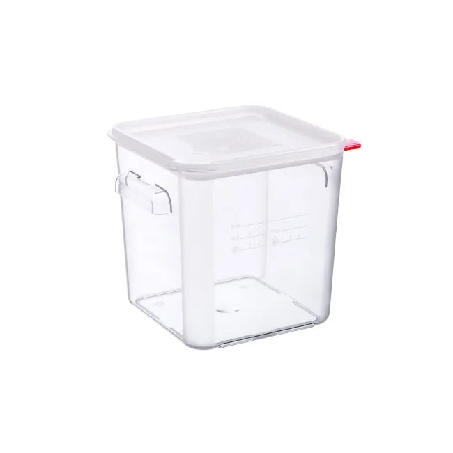 Contenedor Cuadrado C/Tapa Hermetica 18Lt Policarbonato Transparente