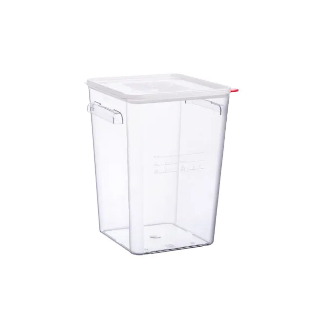 Contenedor Cuadrado C/Tapa Hermetica 22Lt Policarbonato Transparente