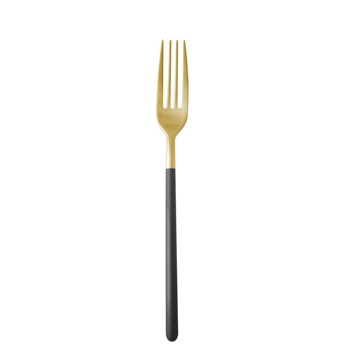 Tenedor Mesa Negro PVD Gold Kyoto