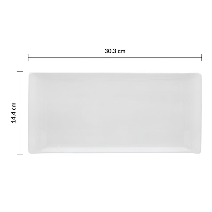 Plato Rectangular 30.3x14.4 cm Blanco Buffet