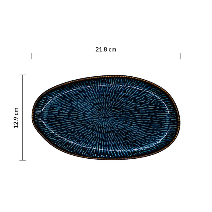 Plato Organico Oval 21.8x12.9 cm Sapphire Blue Envisage Cascade