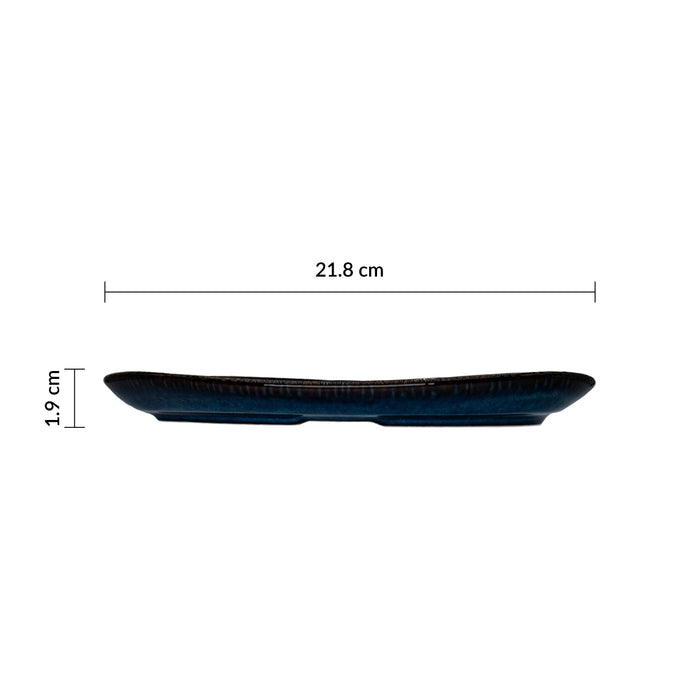 Plato Organico Oval 21.8x12.9 cm Sapphire Blue Envisage Cascade