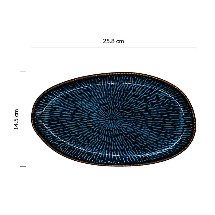 Plato Organico Oval 25.8x14.5 cm Sapphire Blue Envisage Cascade