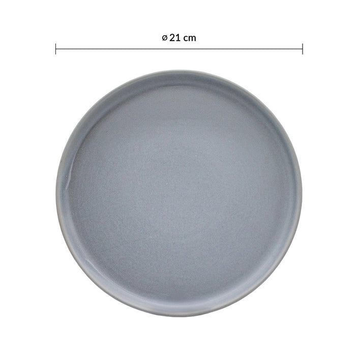 Plato Redondo Borde Alto 21 cm Seattle Grey Emerge