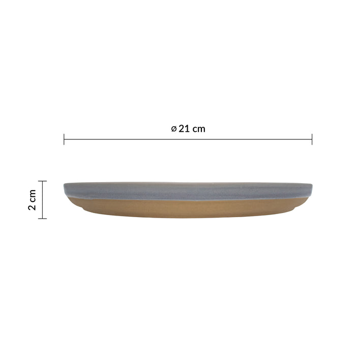 Plato Redondo Borde Alto 21 cm Seattle Grey Emerge