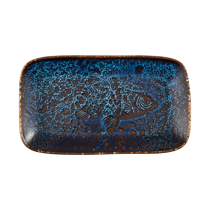 Charola Rectangular 22x13 cm Sapphire Blue Fresco